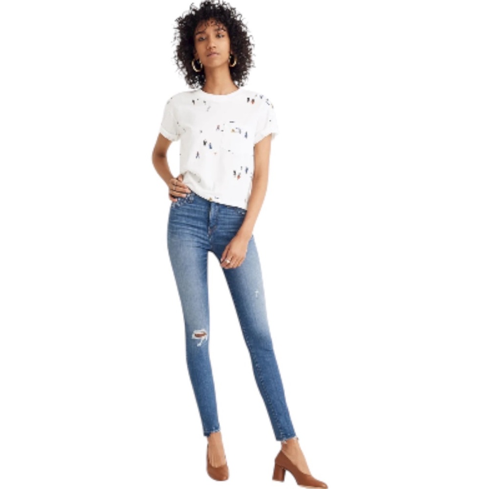 Madewell | 10” High rise skinny distressed jeans